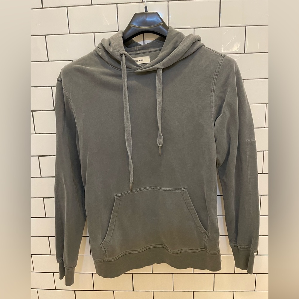 Buck Mason Brushed Loopback Hooded Sweatshirt Grey
